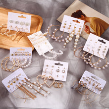 Load image into Gallery viewer, Women's Earrings Set Tassel Pearl Earrings For Women Bohemian Fashion Jewelry 2020 Geometric kolczyki Hoop Earings
