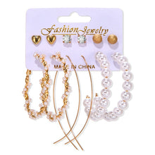 Load image into Gallery viewer, Women's Earrings Set Tassel Pearl Earrings For Women Bohemian Fashion Jewelry 2020 Geometric kolczyki Hoop Earings
