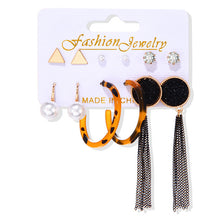 Load image into Gallery viewer, Women's Earrings Set Tassel Pearl Earrings For Women Bohemian Fashion Jewelry 2020 Geometric kolczyki Hoop Earings
