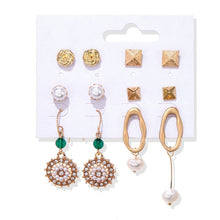 Load image into Gallery viewer, Women's Earrings Set Tassel Pearl Earrings For Women Bohemian Fashion Jewelry 2020 Geometric kolczyki Hoop Earings
