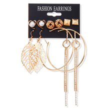 Load image into Gallery viewer, Women's Earrings Set Tassel Pearl Earrings For Women Bohemian Fashion Jewelry 2020 Geometric kolczyki Hoop Earings
