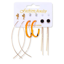 Load image into Gallery viewer, Women's Earrings Set Tassel Pearl Earrings For Women Bohemian Fashion Jewelry 2020 Geometric kolczyki Hoop Earings
