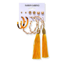 Load image into Gallery viewer, Women's Earrings Set Tassel Pearl Earrings For Women Bohemian Fashion Jewelry 2020 Geometric kolczyki Hoop Earings
