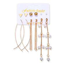 Load image into Gallery viewer, Women's Earrings Set Tassel Pearl Earrings For Women Bohemian Fashion Jewelry 2020 Geometric kolczyki Hoop Earings
