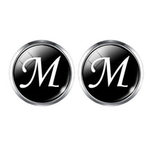 Load image into Gallery viewer, Men's Fashion A-Z Single Alphabet Cufflinks Silver Color Letter Cuff Button for Male Gentleman Shirt Wedding Cuff Links Gifts
