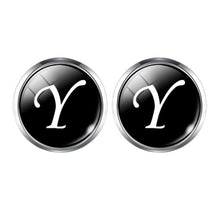 Load image into Gallery viewer, Men's Fashion A-Z Single Alphabet Cufflinks Silver Color Letter Cuff Button for Male Gentleman Shirt Wedding Cuff Links Gifts
