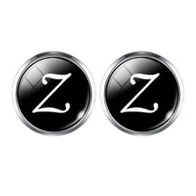 Load image into Gallery viewer, Men's Fashion A-Z Single Alphabet Cufflinks Silver Color Letter Cuff Button for Male Gentleman Shirt Wedding Cuff Links Gifts
